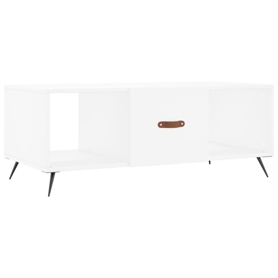 Mesa de centro madera contrachapada blanco 102x50x40