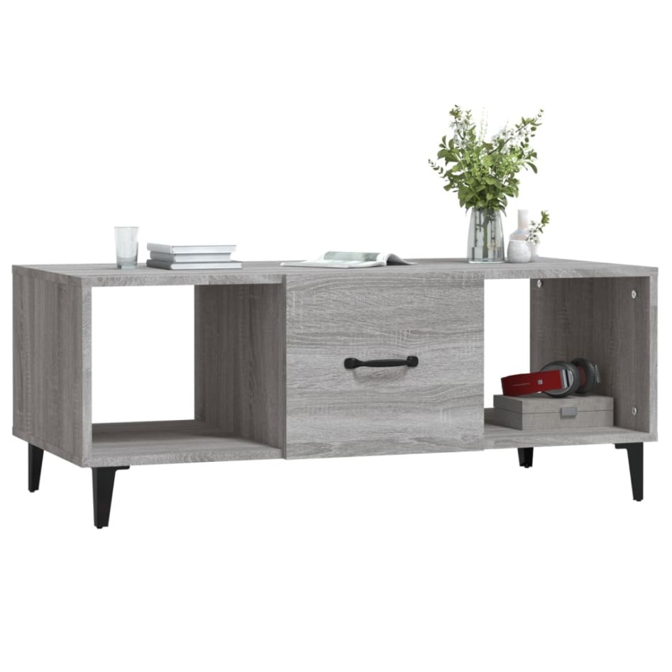 Mesa de centro madera contrachapada gris Sonoma 102x50x40