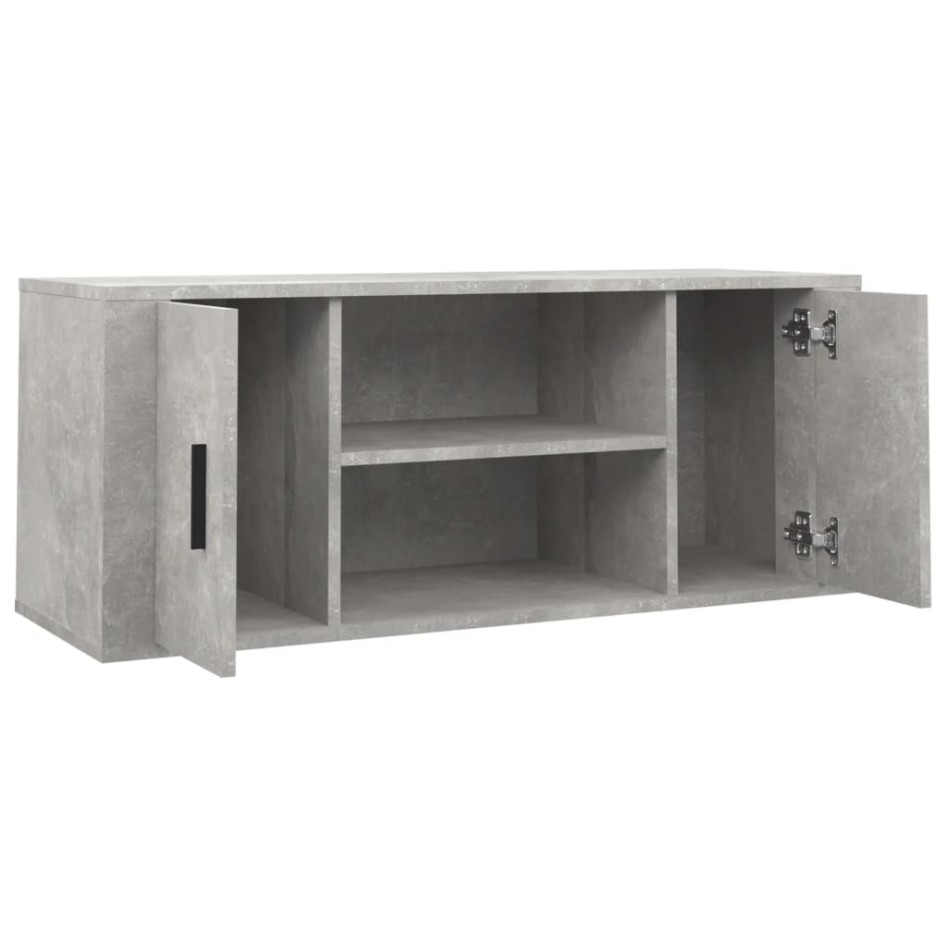 Mueble para TV contrachapada gris hormigón 100x35x40