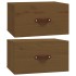 Mesita de noche de pared 2 uds marrón miel 40x29,5x22