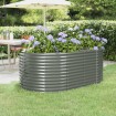 Jardinera arriate acero recubrimiento polvo gris 175x100x68 cm