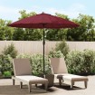 Sombrilla de jardín con palo de aluminio rojo burdeos 270 cm