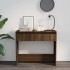 Mesa consola madera de ingeniería marrón roble 89x41x76,5
