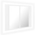 Armario espejo de baño con luz LED acrílico blanco 60x12x45
