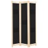Biombo divisor 3 paneles de tela negro 120x170x4