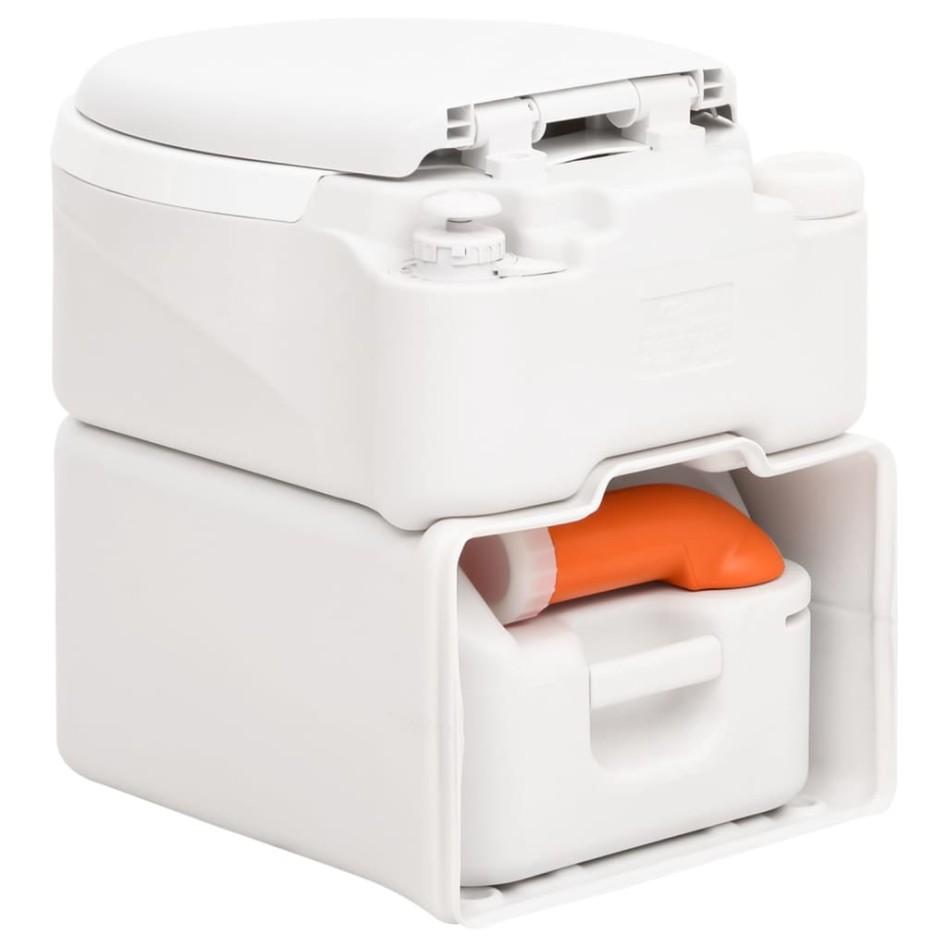 Inodoro de camping integrado HDPE y PP blanco 24+17