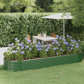 Jardinera arriate acero recubrimiento polvo verde 322x100x36
