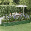 Jardinera arriate acero recubrimiento polvo verde 322x100x36 cm