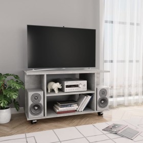 Mueble de TV ruedas madera ingeniería gris hormigón 80x40x45