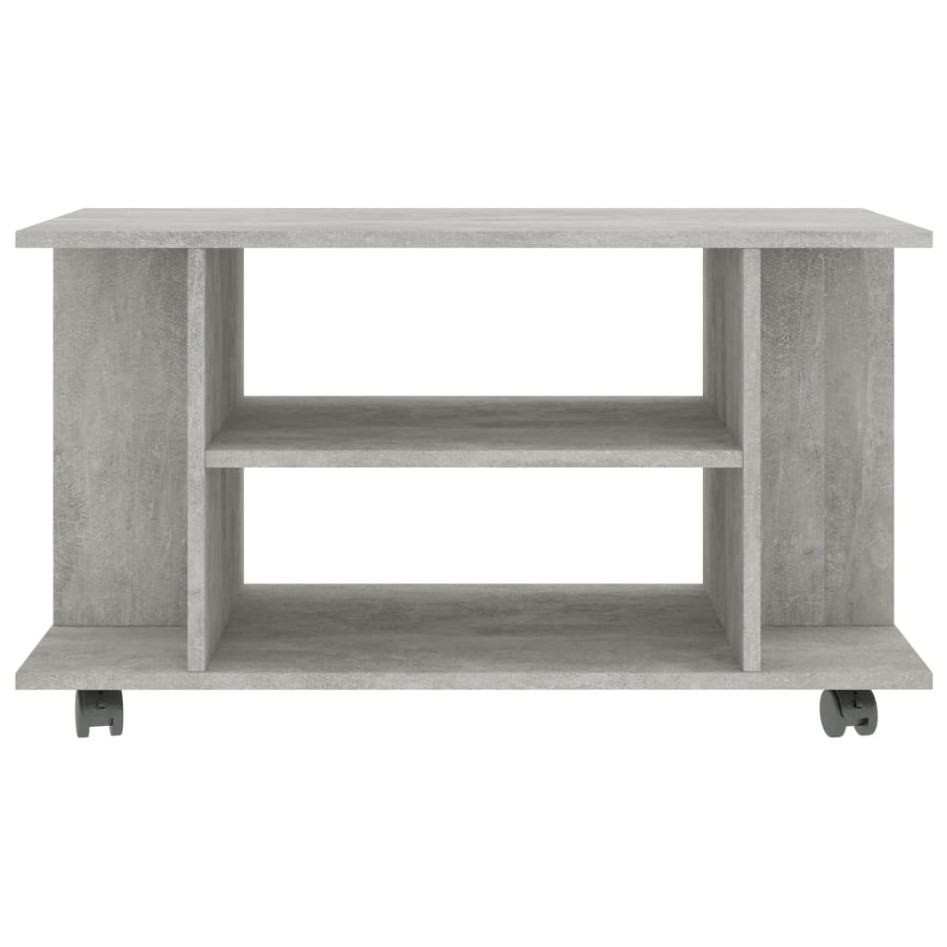 Mueble de TV ruedas madera ingeniería gris hormigón 80x40x45