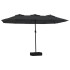 Sombrilla de jardín doble negro 449x245