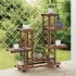 Soporte de flores con ruedas madera maciza abeto 95x25x101