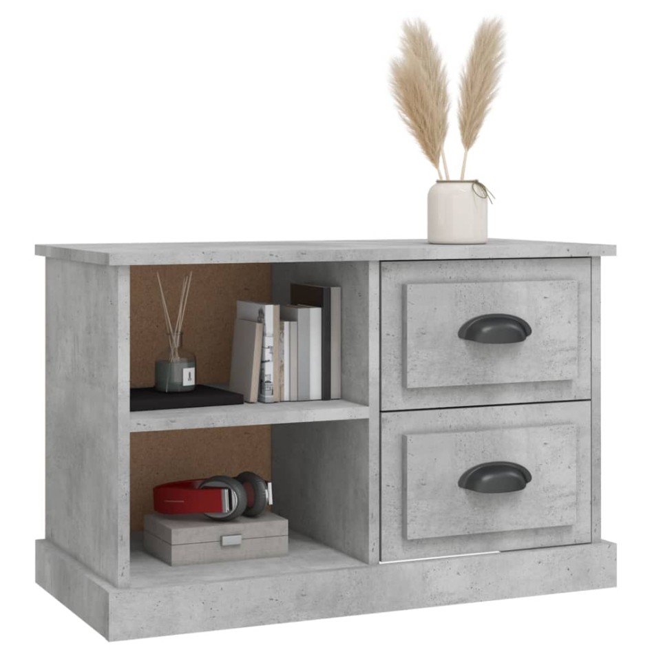 Mueble de TV madera contrachapada gris hormigón 73x35,5x47,5