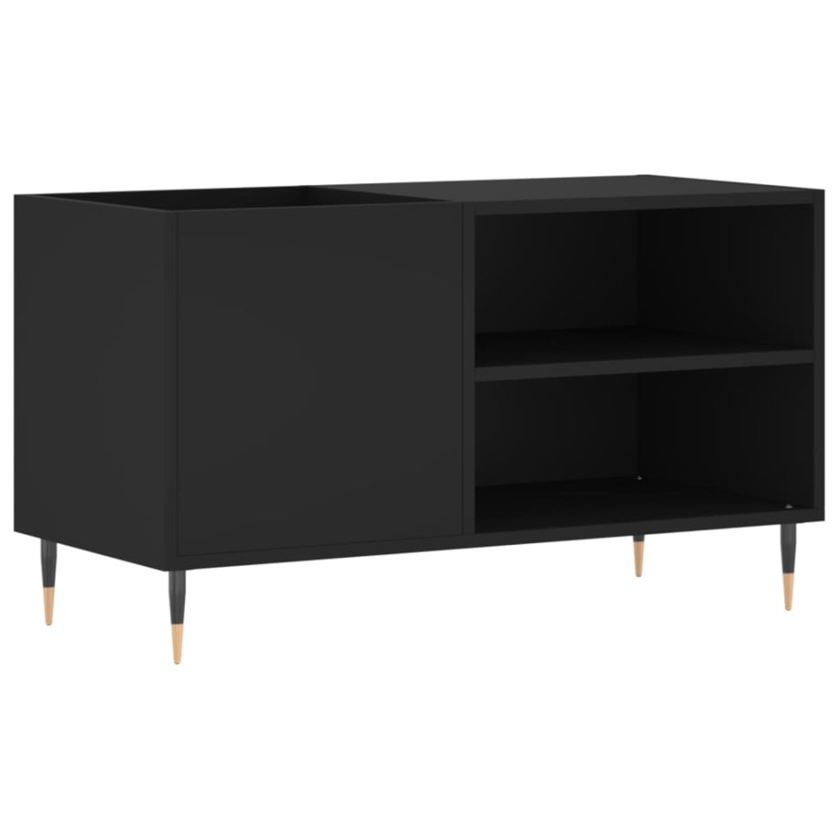 Mueble de discos madera de ingeniería negro 85x38x48