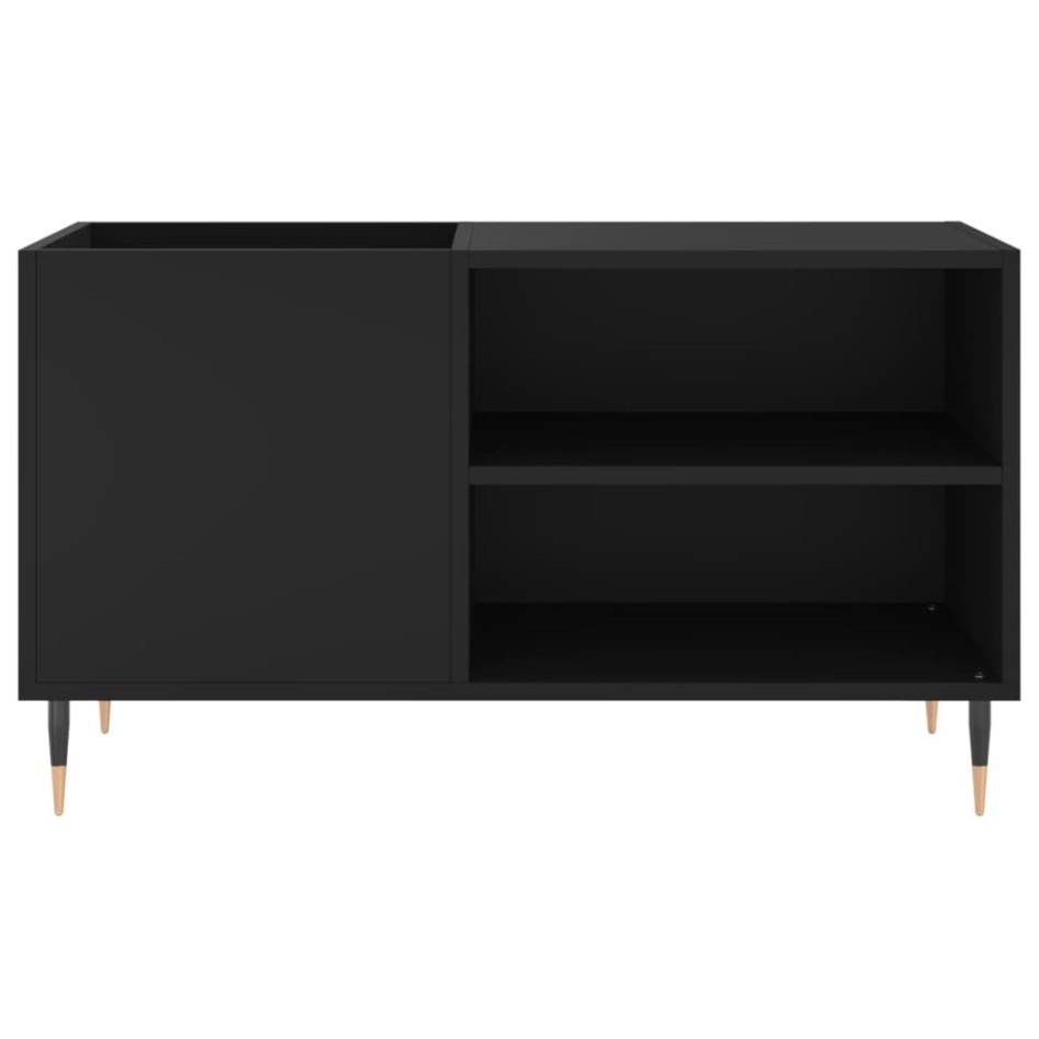 Mueble de discos madera de ingeniería negro 85x38x48