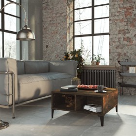 Mesa de centro madera de ingeniería roble ahumado 60x60x30