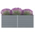 Jardinera elevada de acero galvanizado gris 160x80x45