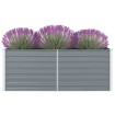 Jardinera elevada de acero galvanizado gris 160x80x45 cm