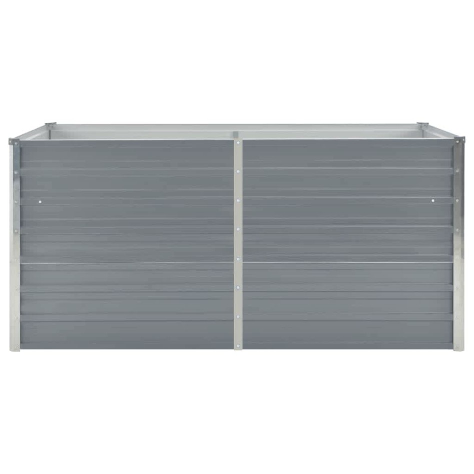 Jardinera elevada de acero galvanizado gris 160x80x45