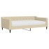 Sofá cama con colchón tela crema 100x200