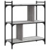 Librería 3 estantes madera ingeniería gris Sonoma 76x32x88