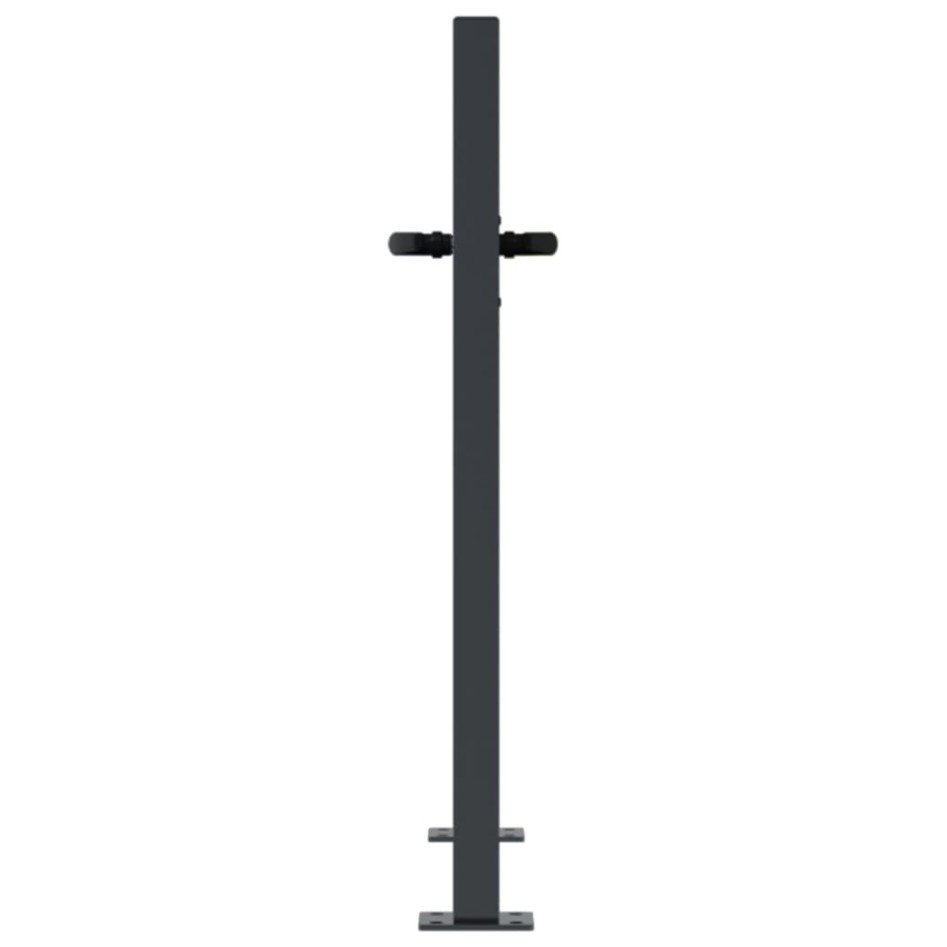 Puerta de jardín acero gris antracita diseño cuadrado 105x80