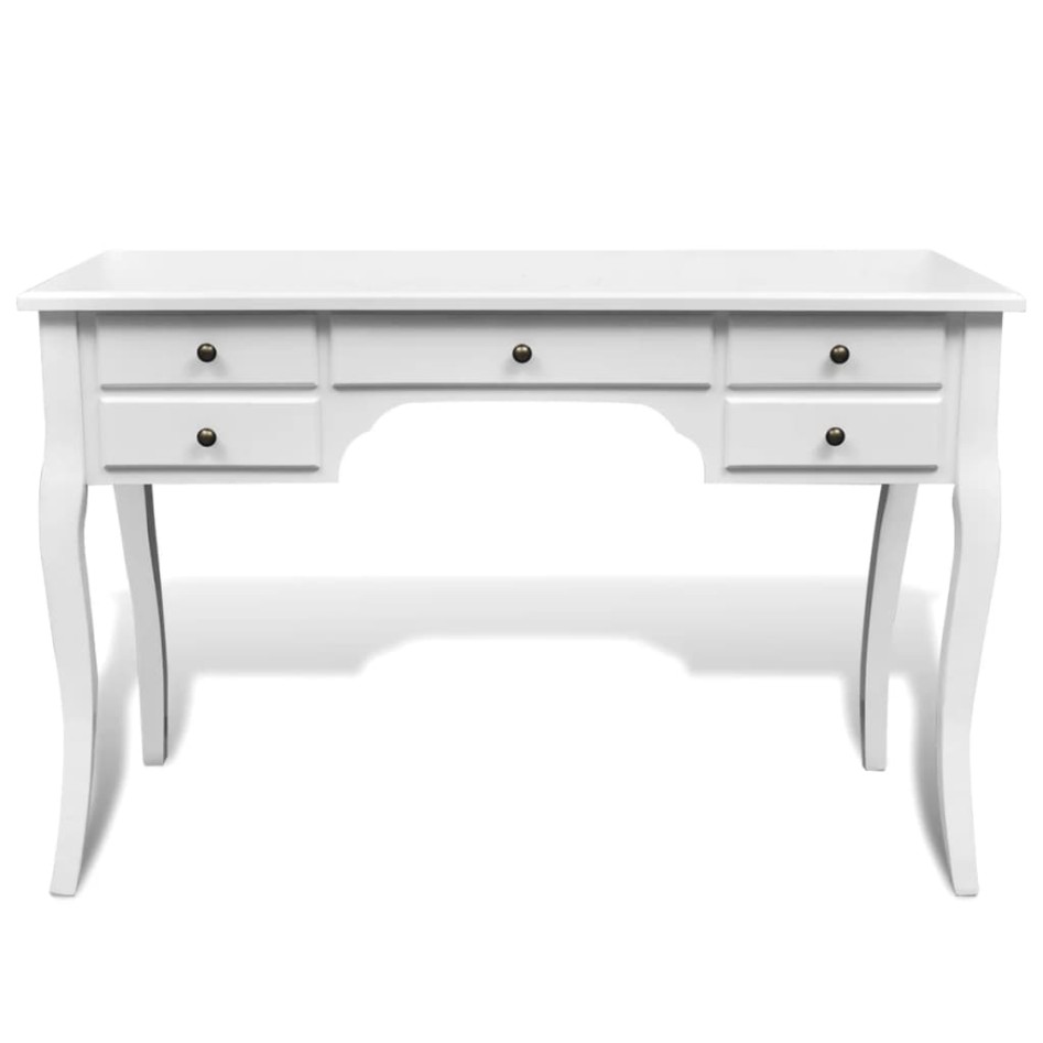 Escritorio francés de madera con patas curvadas y 5