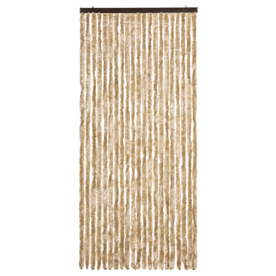 Cortina mosquitera de chenilla beige 90x200