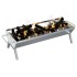 Bandeja para barbacoa acero inoxidable plateado 118x42x30,5