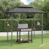 Cenador barbacoa estante lateral acero antracita 240x150x243