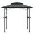 Cenador barbacoa estante lateral acero antracita 240x150x243