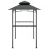 Cenador barbacoa estante lateral acero antracita 240x150x243