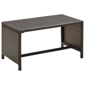 Mesa de centro de ratán sintético marrón 70x40x38