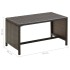 Mesa de centro de ratán sintético marrón 70x40x38