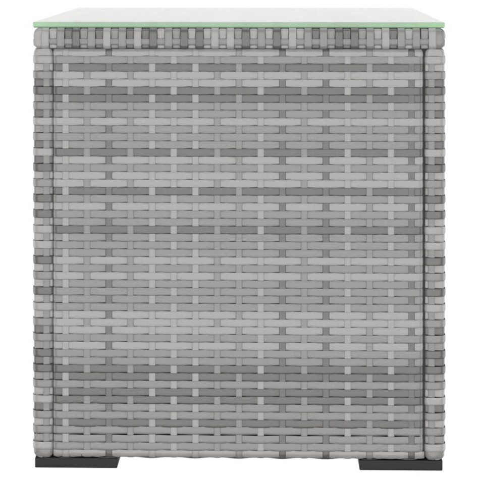 Mesa auxiliar ratán sintético gris 40x37x40,5