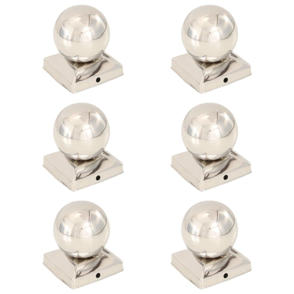Tapas para postes 6 uds acero inoxidable globo final 91x91