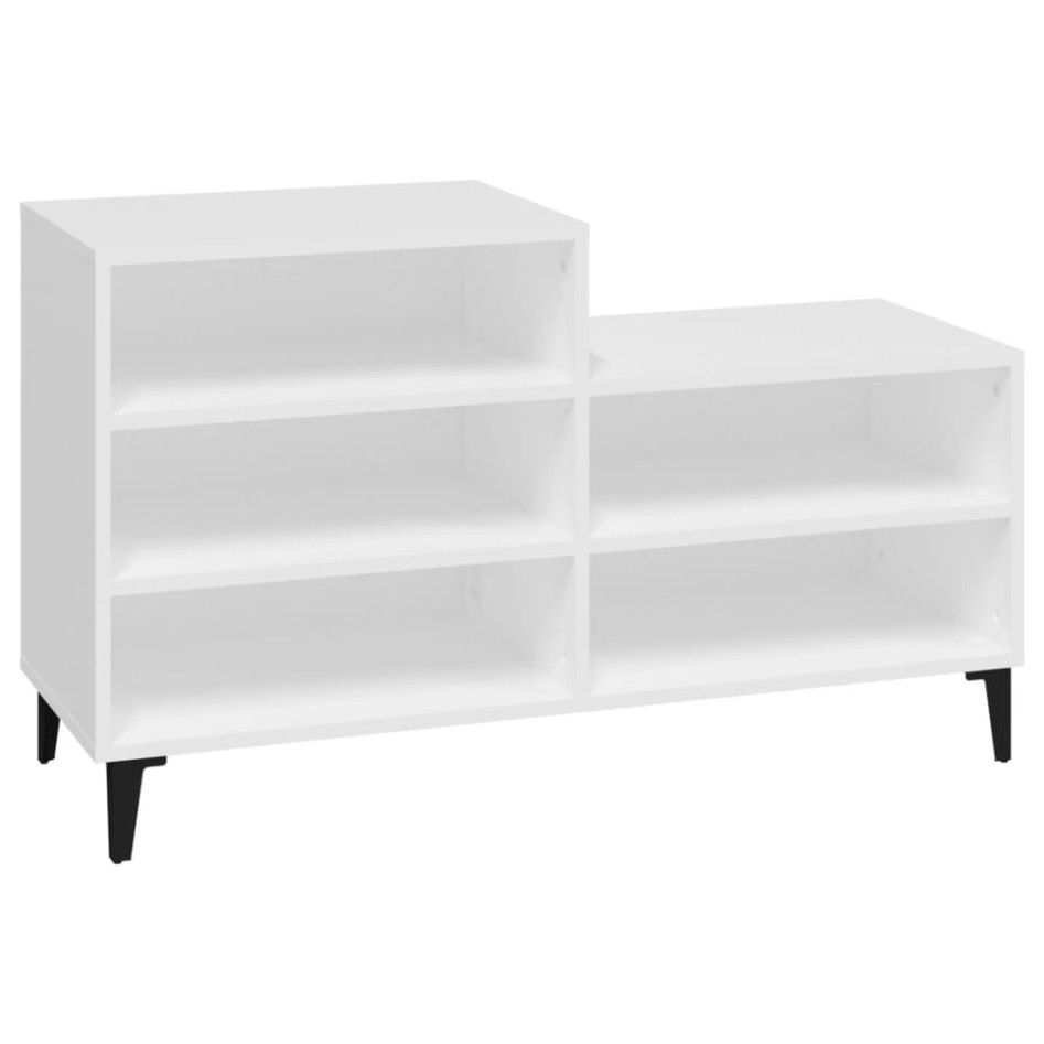 Mueble zapatero madera contrachapada blanco 102x36x60