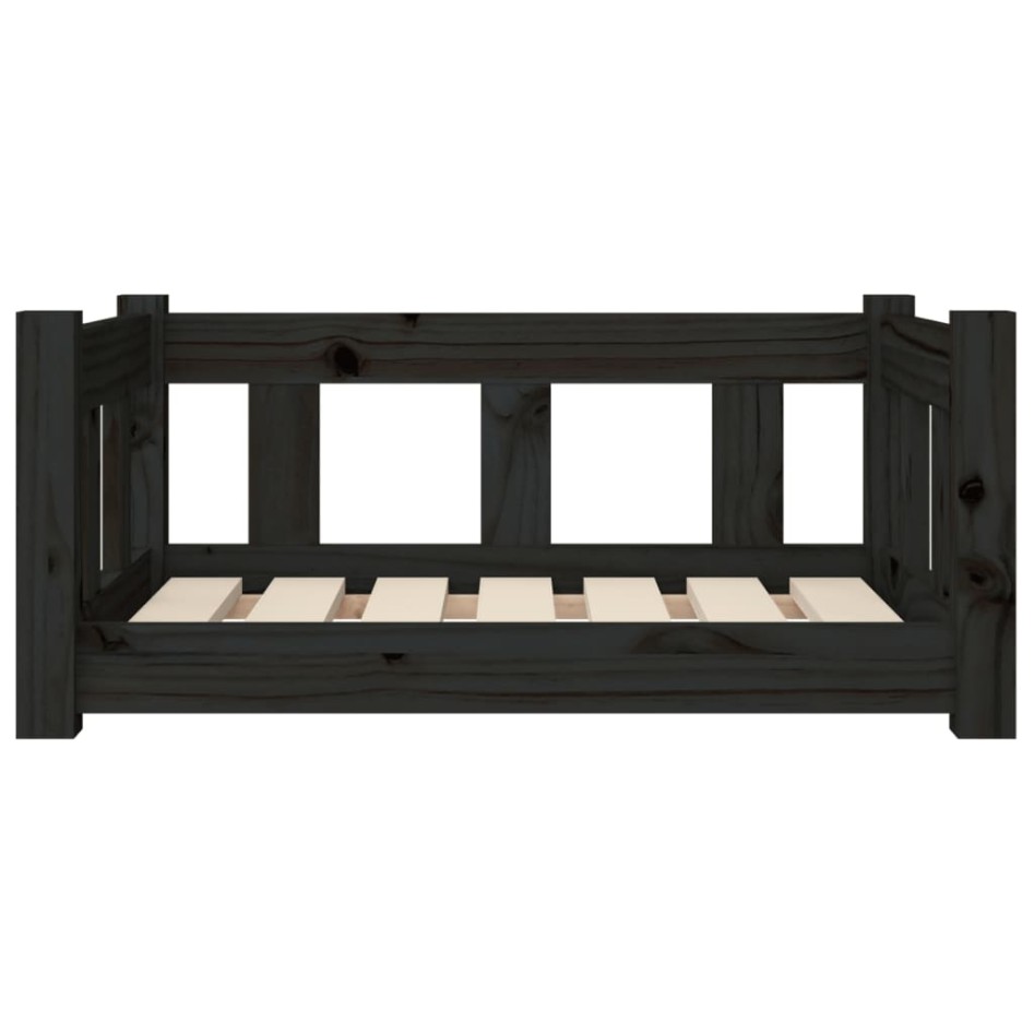 Cama para perros madera maciza de pino negro 65,5x50,5x28