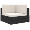 Asiento seccional de esquina con cojines 1 uds ratán PE negro