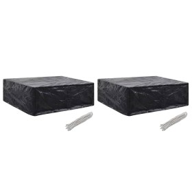 Fundas de muebles de jardín 2 uds 8 ojales 250x210x90
