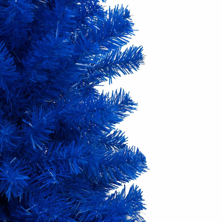 Árbol de Navidad preiluminado con luces y bolas azul 210