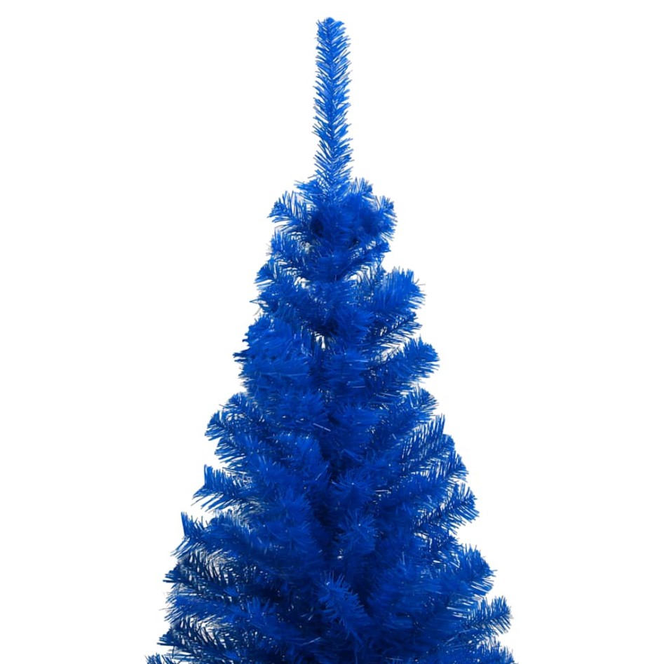 Árbol de Navidad preiluminado con luces y bolas azul 210
