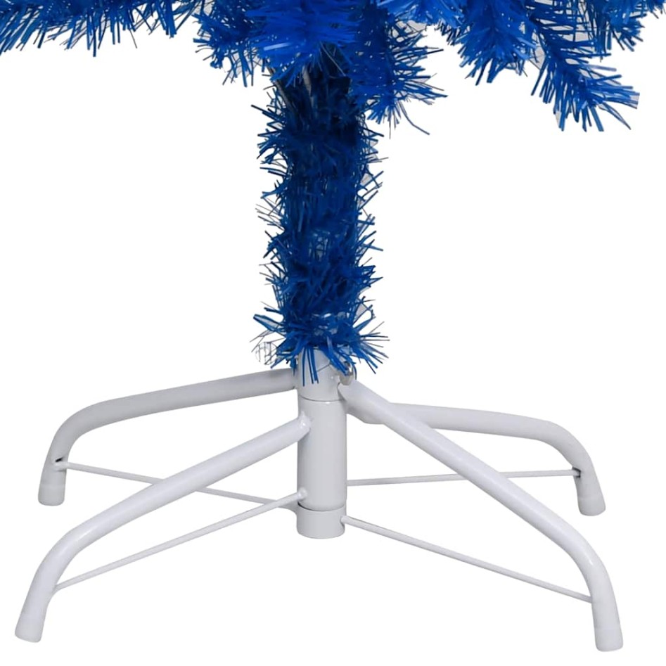 Árbol de Navidad preiluminado con luces y bolas azul 210