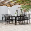 Juego de comedor de jardín 9 piezas negro