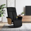 Sillón reclinable de masaje con reposapiés tela negra