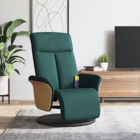 Sillón reclinable de masaje con reposapiés tela verde