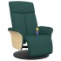Sillón reclinable de masaje con reposapiés tela verde