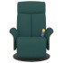Sillón reclinable de masaje con reposapiés tela verde