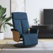 Sillón reclinable de masaje con reposapiés tela azul