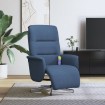 Sillón reclinable de masaje con reposapiés tela azul